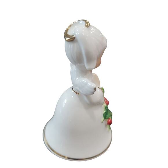 Vintage Napcoware Bone China Christmas Bell‎ Set of 2 Angel Poinsetta - Picture 8 of 11